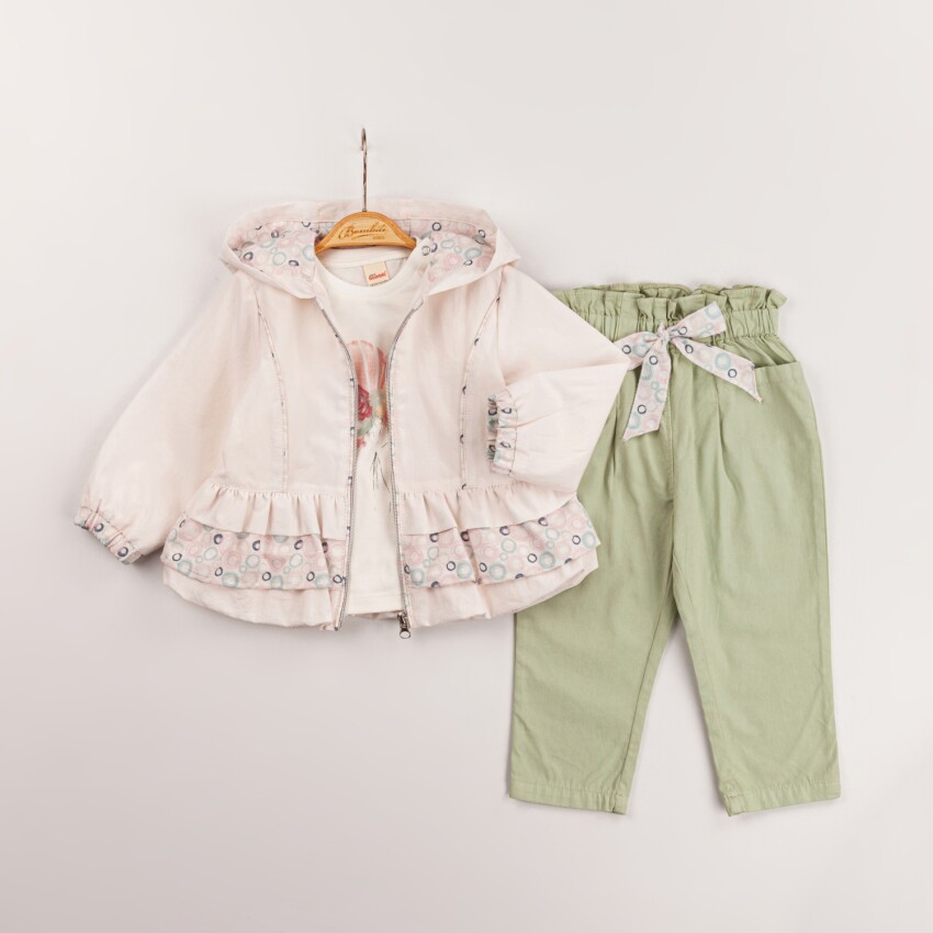Wholesale Baby Girls 3-Piece Coat, Badi and Pants Set 6-18M Minibombili 1005-6572 - 3