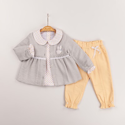 Wholesale Baby Girls 3-Piece Coat, Blouse and Pants Set 6-18IM Minibombili 1005-6568 - 2