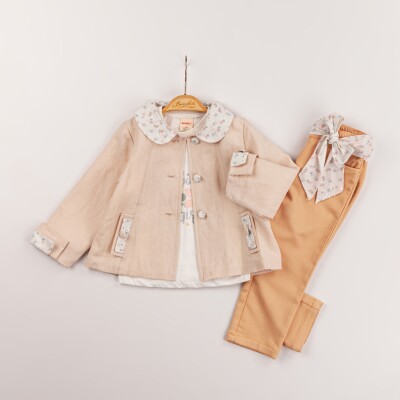 Wholesale Baby Girls 3-Piece Coat, Body and Pants Set 9-24M Bombili 1004-6584 - 2