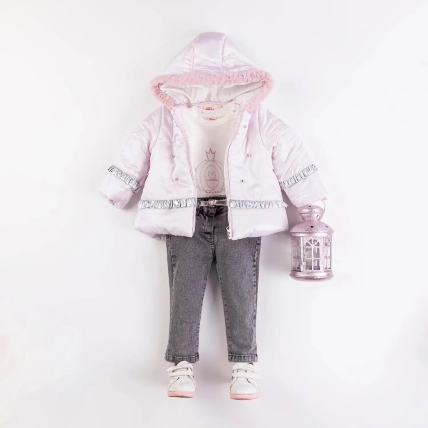 Wholesale Baby Girls 3-Piece Coat, Sweatshirt and Pants Set 9-24M Minibombili 1005-6167 - 5