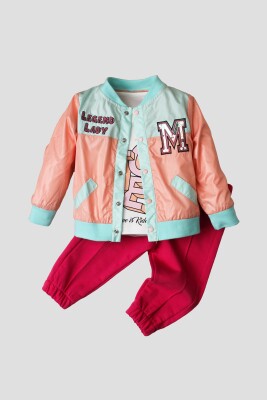 Wholesale Baby Girls 3-Piece Jacket, Body and Pants Set 9-24M Takım Kidexs 1026-90139 - Kidexs (1)