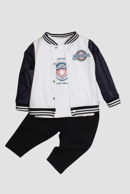 Wholesale Baby Girls 3-Piece Jacket, Body and Pants Set 9-24M Takım Kidexs 1026-90165 - Kidexs
