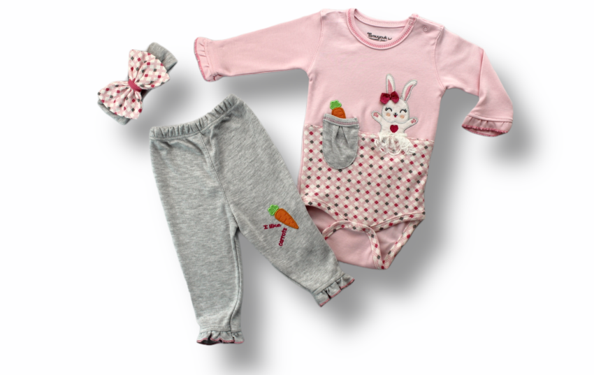 Wholesale Baby Girls 3-Piece Newborn Set 3-18M Tomuycuk 1074-75473 - 1