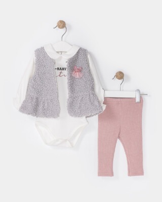 Wholesale Baby Girls 3-Piece Onesies Vest and Leggings Set 6-18M Bupper Kids 1053-23921 - Bupper Kids