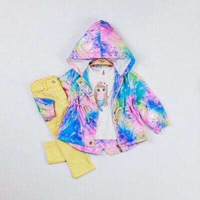 Wholesale Baby Girls 3-Piece Raincoat, Pants and Body Set 9-24M - 1