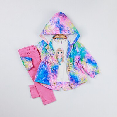 Wholesale Baby Girls 3-Piece Raincoat, Pants and Body Set 9-24M - 2