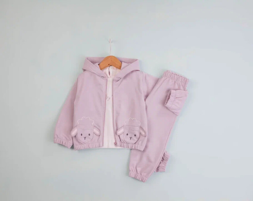 Wholesale Baby Girls 3-Piece Tracksuit Set 9-24M BabyRose 1002-7786 - 3