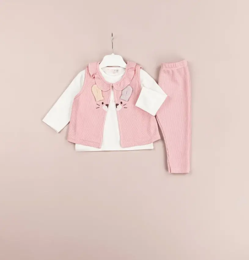 Wholesale Baby Girls 3-Piece Vest, Body and Pants Set 6-18M BabyRose 1002-4514 - 2