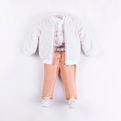 Wholesale Baby Girls 3-Pieces Jacket, Sweatshirt and Pants Set 9-24M Bombili 1004-6500 - 3