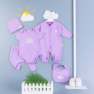 Wholesale Baby Girls 5-Piece Bodysuit Set 0-3M BabyZ 1097-5778 - 2