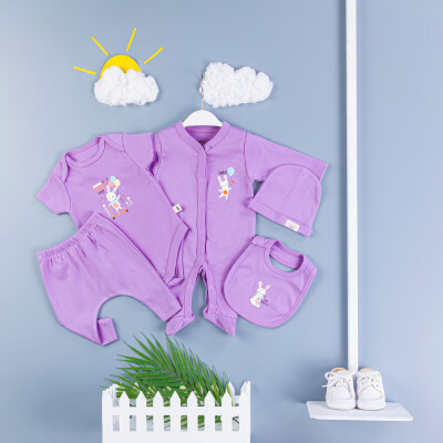 Wholesale Baby Girls 5-Piece Bodysuit Set 0-3M BabyZ 1097-5782 - BabyZ (1)