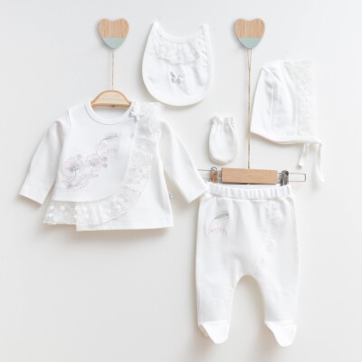 Wholesale Baby Girls 5-Piece Newborn Set 0-3M Miniborn 2019-5003 - Miniborn (1)