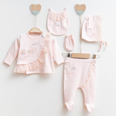 Wholesale Baby Girls 5-Piece Newborn Set 0-3M Miniborn 2019-5003 - Miniborn