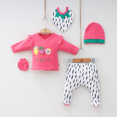 Wholesale Baby Girls 5-Piece Newborn Set 0-3M Minizeyn 2014-7035 - 1