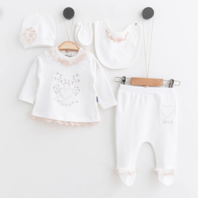 Wholesale Baby Girls 5-Piece Newborn Set 0-6M Miniborn 2019-2210 - Miniborn (1)