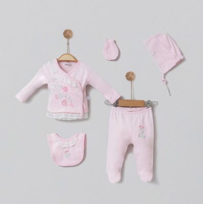 Wholesale Baby Girls 5-Piece Newborn Set 0-6M Miniborn 2019-5016 Pink