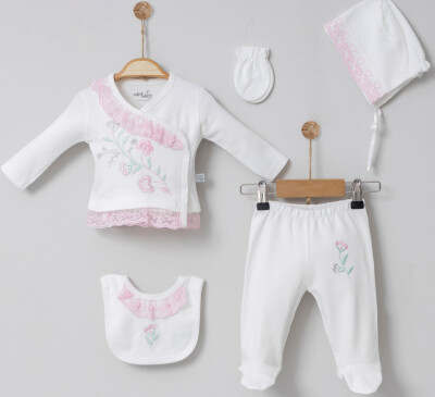 Wholesale Baby Girls 5-Piece Newborn Set 0-6M Miniborn 2019-5016 - Miniborn (1)