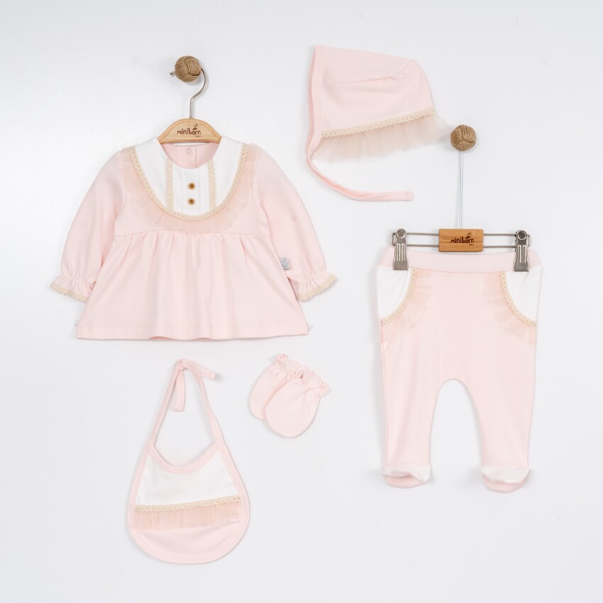 Wholesale Baby Girls 5-Piece Newborn Set 0-6M Miniborn 2019-5034 - 3