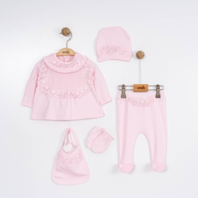 Wholesale Baby Girls 5-Piece Newborn Set 0-6M Miniborn 2019-5040 Pink