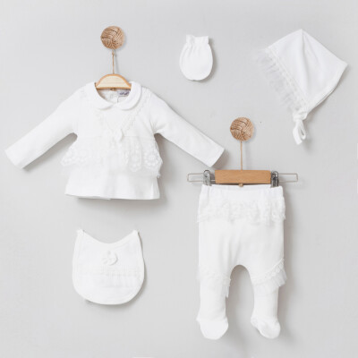 Wholesale Baby Girls 5-Piece Newborn Set 0-6M Miniborn 2019-5053 - Miniborn (1)