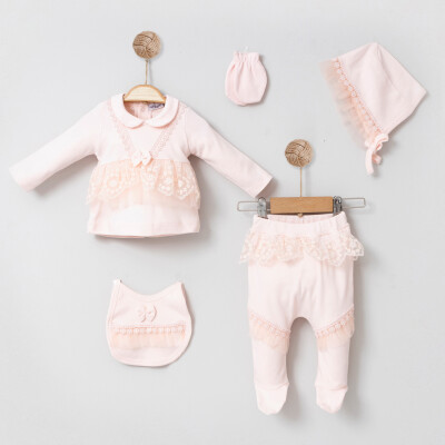 Wholesale Baby Girls 5-Piece Newborn Set 0-6M Miniborn 2019-5053 - Miniborn