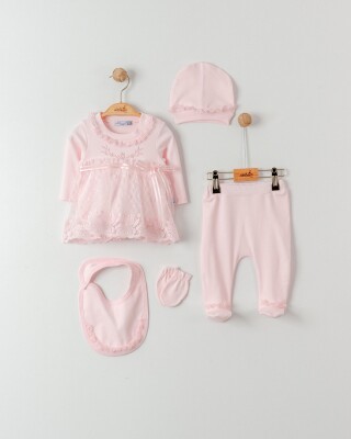 Wholesale Baby Girls 5-Piece Newborn Set 2019-5174 Pink