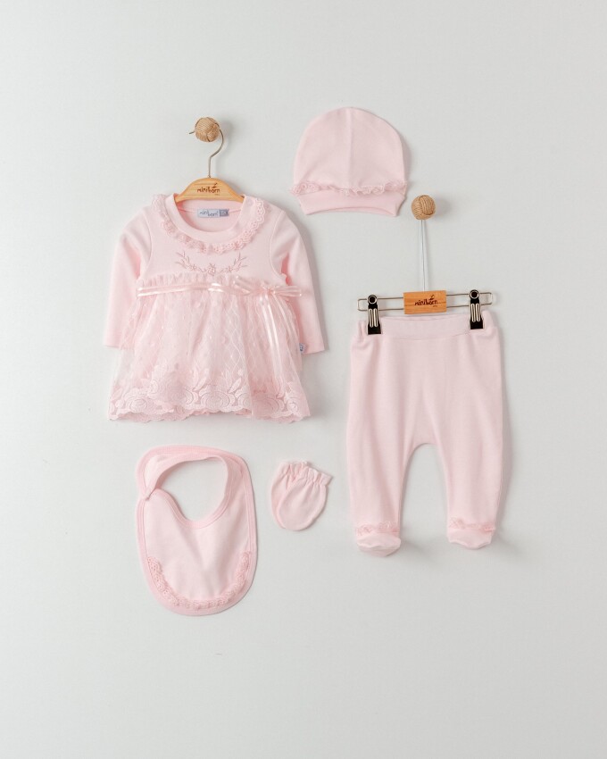 Wholesale Baby Girls 5-Piece Newborn Set 2019-5174 - 1