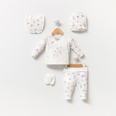 Wholesale Baby Girls 5-Pieces Newborn Set 0-3M Bubbles 2040-3030 - 2