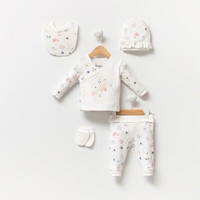 Wholesale Baby Girls 5-Pieces Newborn Set 0-3M Bubbles 2040-3030 - 3