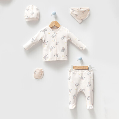 Wholesale Baby Girls 5-Pieces Newborn Set 0-3M Bubbles 2040-5011 - Bubbles