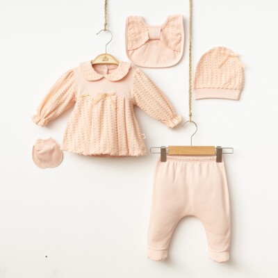 Wholesale Baby Girls 5-Pieces Newborn Set 0-3M Minizeyn 2014-7058 - Minizeyn