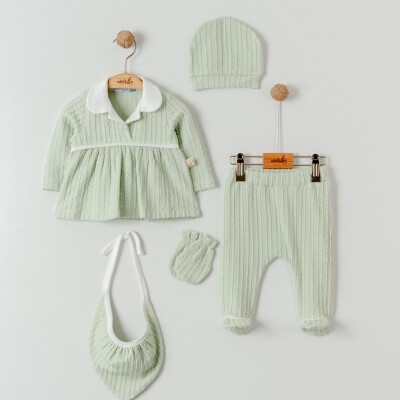 Wholesale Baby Girls 5-Pieces Newborn Set 0-6M Miniborn 2019-5172 Green