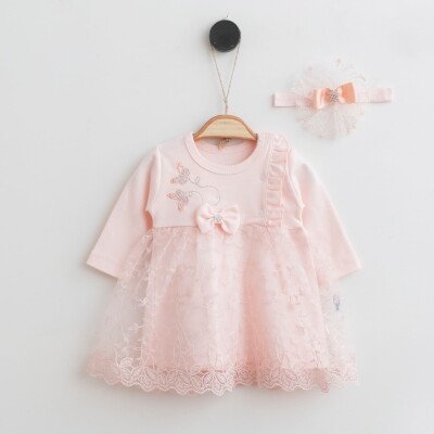 Wholesale Baby Girls Bandana Dress 0-12M Miniborn 2019-2163 - Miniborn