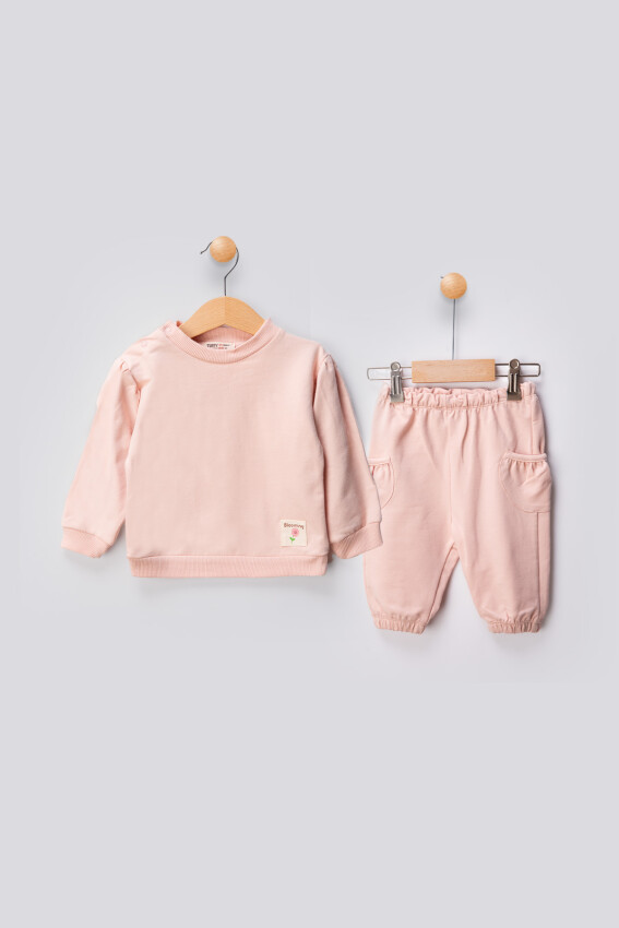 Wholesale Baby Girls Basic Tracksuit Set 6-18M Tuffy 1099-01006 - 1