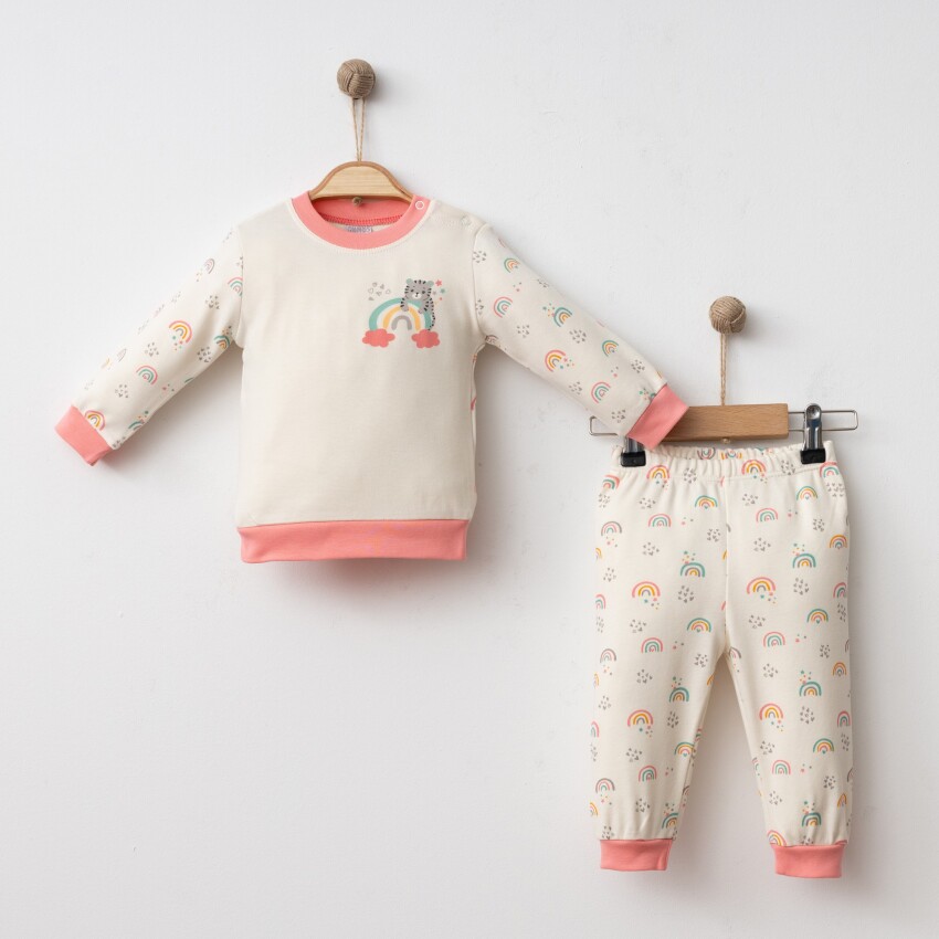 Wholesale Baby Girls Body and Pants Set 6-18M Gümüş Baby 2043-00206 - 2