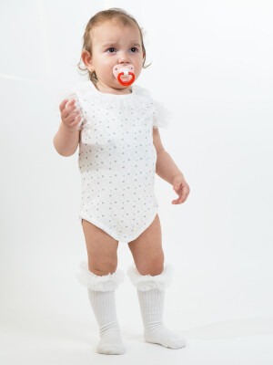 Wholesale Baby Girls Bodysuit 3-18M Serkon Baby&Kids 1084-M8564 Ecru1
