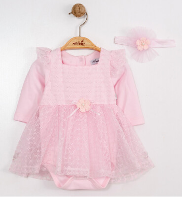 Wholesale Baby Girls Dress 0-12M Miniborn 2019-3355 Pink