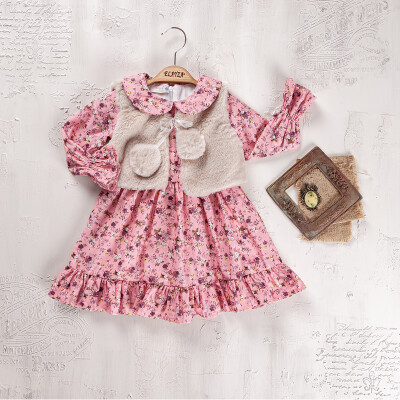 Wholesale Baby Girl 2-Piece Dress and Vest Set 9-24M Elayza 2023-2286 - Elayza (1)