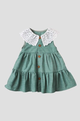 Wholesale Baby Girls Dress 9-24M Kidexs 1026-60142 Green Almond