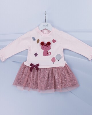 Wholesale Baby Girls Dress 9-24M Sani 1068-6896 Светло- розовый 