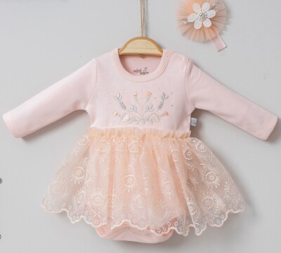 Wholesale Baby Girls Dress and Headband Set 0-12M Miniborn 2019-3131 - Miniborn