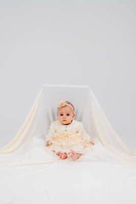 Wholesale Baby Girls Dress and Headband Set 0-12M Miniborn 2019-3288 - Miniborn