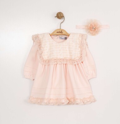 Wholesale Baby Girls Dress and Headband Set 0-12M Miniborn 2019-3316 - Miniborn