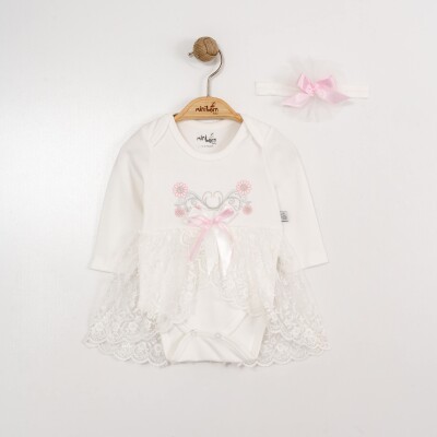 Wholesale Baby Girls Dress and Headband Set 0-12M Miniborn 2019-3332 - Miniborn (1)