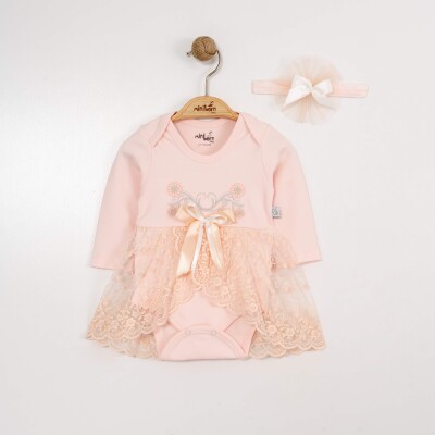 Wholesale Baby Girls Dress and Headband Set 0-12M Miniborn 2019-3332 - Miniborn