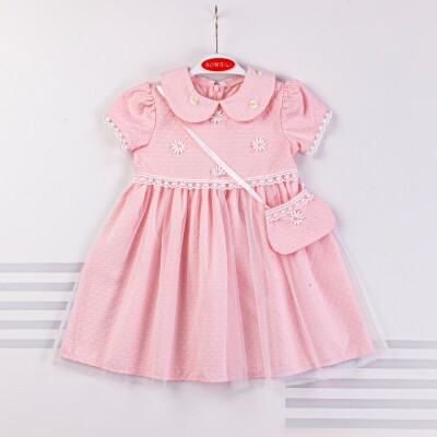 Wholesale Baby Girls Dress with Bag 9-24M Bombili 1004-6377 Blanced Almond