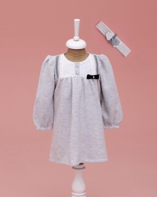 Wholesale Baby Girls Dress with Hairband 9-24m Lilax 1049-6593 Gray