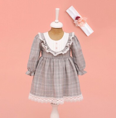 Wholesale Baby Girls Dress with Headband 6-18M Lilax 1049-6595 - Lilax