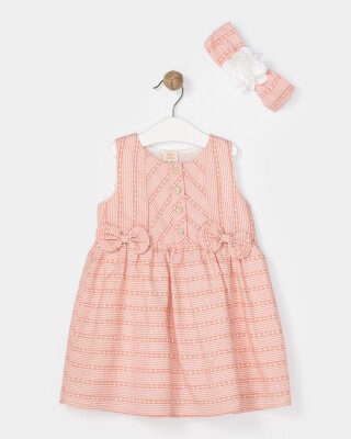 Wholesale Baby Girls Dress with HeadBand 9-24M Bupper Kids 1053-23189 Pink