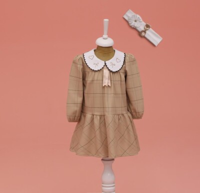 Wholesale Baby Girls Dress with Headband 9-24M Lilax 1049-6568 Camel